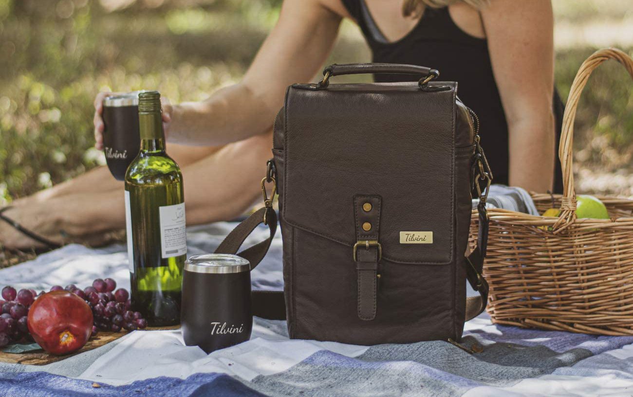 leather wine carriers for 2 bottles